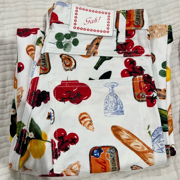 Lisa Says Gah Fruit Print Wide Leg Pants - Picture 4 of 4